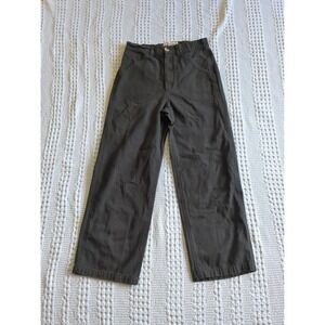 Mollusk Painter Pants Canvas Crop High Waist Size Small Brown 27X26 Straight Leg